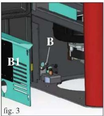 EDILKAMIN IDROPOINT - FOR THE CONNECTION OF THE SMOKE OUTPUT TO THE CHIMNEY, WHETHER FROM THE BACK, SIDE OR TOP, IT IS NECESSARY TO REMOVE THE LEFT SIDE. - 1