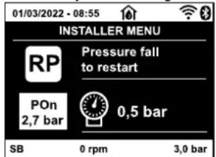 DAB Esybox Mini 3 - - RP: Setting the pressure fall to restart - 2