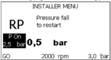 DAB Esybox Mini 3 - - RP: Setting the pressure fall to restart - 1