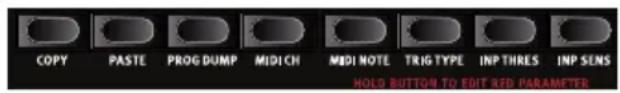 Nord Drum 3P - Paramètres obtenus avec Shift - 1