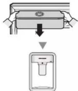 SAMSUNG RT46H5321SP - Close the refrigerator door after fitting the water tank. - 1