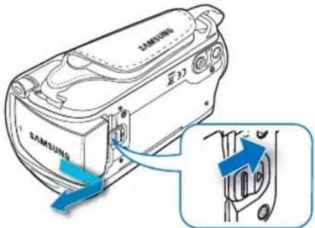 SAMSUNG SMX-F53SP - Ejection du bloc batterie - 1