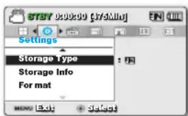 SAMSUNG SMX-F53SP - SÉLECTION DU SUPPORT DE STOCKAGE (SMX-F53/F54 uniquement) - 1