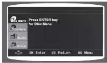Press ENTER key for Disc Menu