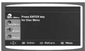 Press ENTER key for Disc Menu