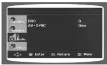 DRC AV-SYNC 0 One Audio Enter Return Menu