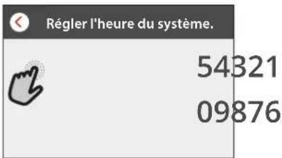 Régler l'heure du système. 54321 09876