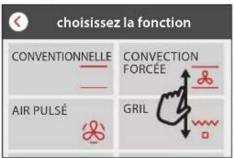 choisissez la fonction CONVENTIONNELLE CONVECTION FORCÉE AIR PULSÉ GRIL