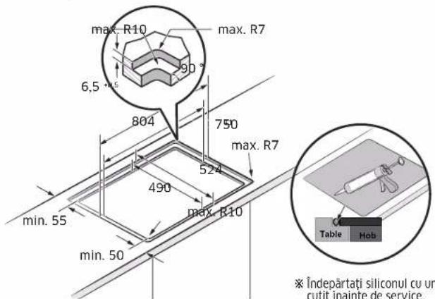SAMSUNG NZ85C6058KK - Instalarea plitei - 4