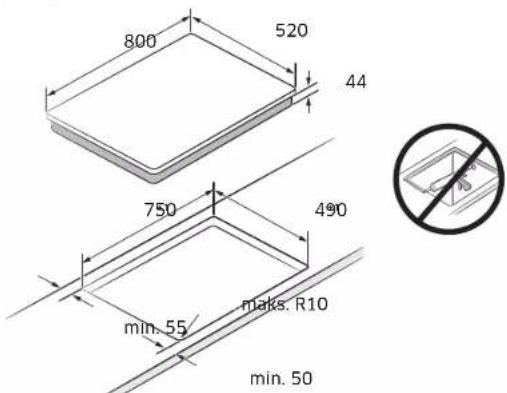 SAMSUNG NZ85C6058KK - Montaż płyty grzejnej - 2