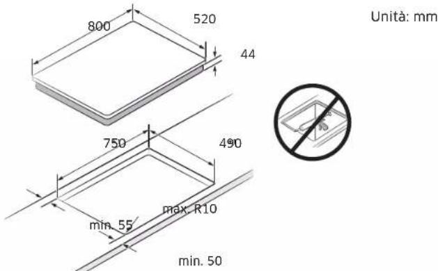 SAMSUNG NZ85C6058KK - Installazione del piano cottura - 2