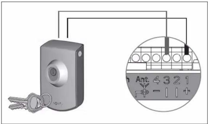 SOMFY GDK 1100 - Connecting the key contact - 1