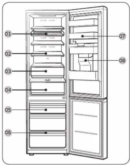 SAMSUNG RB34C605CB1 - Overzicht van de koelkast - 2