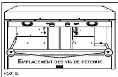 EMPLACEMENT DES VIS DE RETENUE HO0110