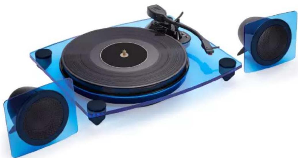 BIGBEN INTERACTIVE TD115 SPS - GIRADISCHI CON ALTOPARLANTI WIRELESS BLUETOOTH CODIFICA PC E LINE OUT - 1