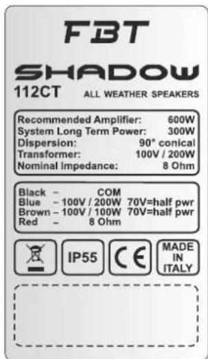 FBT Shadow 112CT - SYSTEME KONSTANTER IMPEDANZ - 5