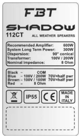 FBT Shadow 112CT - SYSTÈMES À IMPÉDANCE CONSTANTE - 4