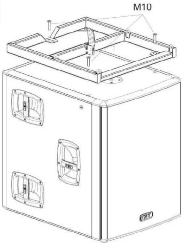 FBT Mitus 112 - AGGANCIO DI 2 SUBWOOFER, SATELLITE E BARRA DI SOSPENSIONE ATTACHMENT OF 2 SUBWOOFERS, SATELLITE AND FLYBAR - 11