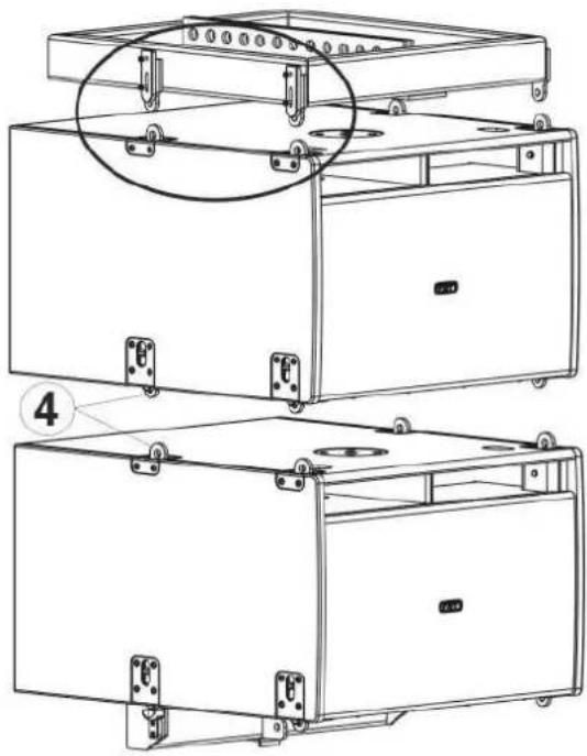 FBT Mitus 112 - AGGANCIO DI 2 SUBWOOFER, SATELLITE E BARRA DI SOSPENSIONE ATTACHMENT OF 2 SUBWOOFERS, SATELLITE AND FLYBAR - 2