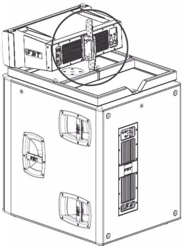 FBT Mitus 112 - ANCRAGE DE 2 SUBWOOFERS, SATELLITE ET BARRE DE SUSPENSION KOPPLUNG VON 2 SUBWOOFER, SATELLIT UND TRAGESTANGE - 6
