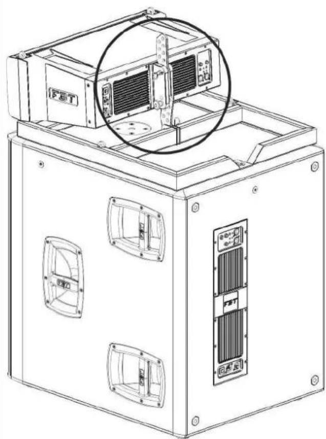 FBT Mitus 112 - AGGANCIO DI 2 SUBWOOFER, SATELLITE E BARRA DI SOSPENSIONE ATTACHMENT OF 2 SUBWOOFERS, SATELLITE AND FLYBAR - 12