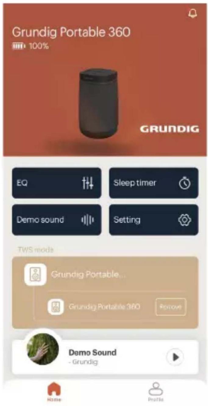 GRUNDIG Portable 360 - FONCTIONNEMENT DE L'APP - 1