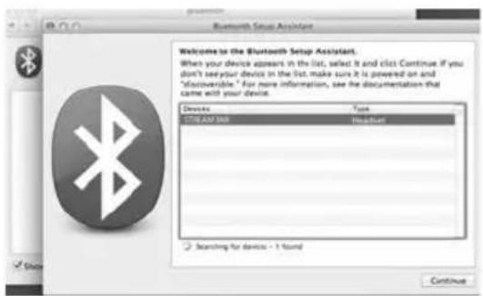 CABASSE Stream BAR - BLUETOOTH CONNECTION TO AN APPLE COMPUTER 1) BLUETOOTH MODE ACTIVATION - 2