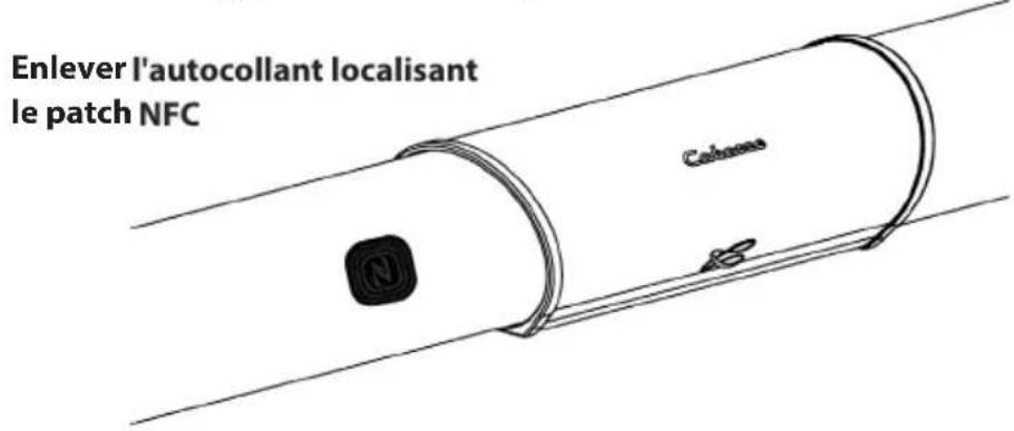 Enlever l'autocollant localisant le patch NFC Columbus