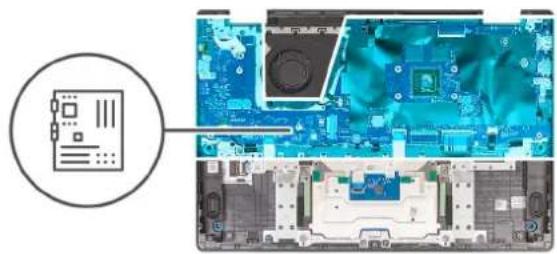 DELL Latitude 3445 Chromebook - Figure 44. Connecteurs de la carte système - 4