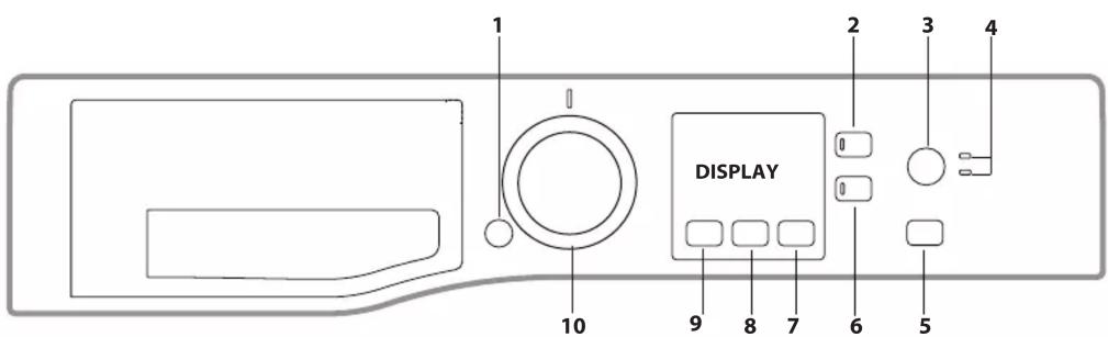 HOTPOINT NSH844CWWFRN - BANDEAU DE COMMANDES - 1