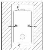 PHILIPS AWH7306 - ■ 安装位置和保养的最小空间 - 1