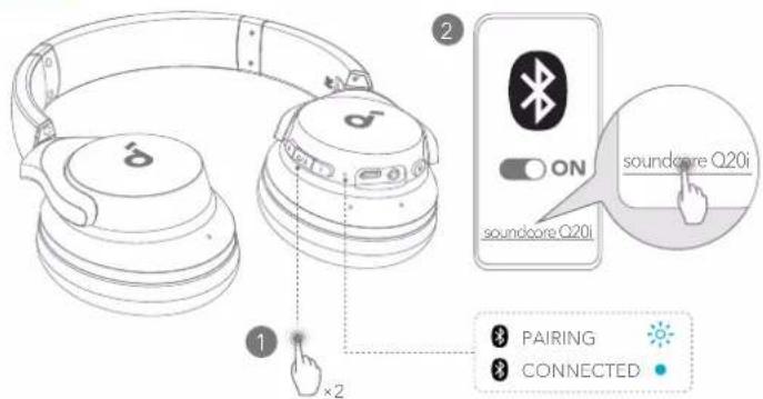 soundcore Q20i - 手動ペアリング - 1