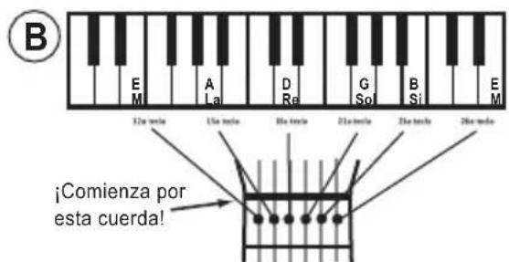 B E M A La D Re G So B Si E M 32a mola 15a mola 8a mola 21a mola 25a mola 28a mola ¡Comienza por esta cuerda!