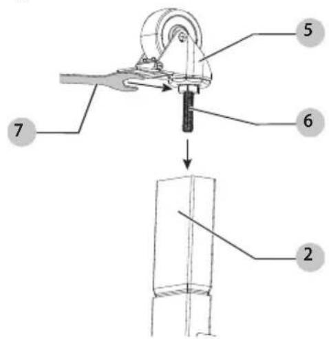 Technical diagram showing a mechanical assembly with numbered parts, likely illustrating a turning or disassembly process.