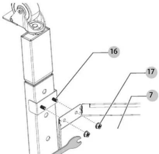 Technical diagram of a mechanical assembly with numbered components, likely for engineering or manufacturing documentation.
