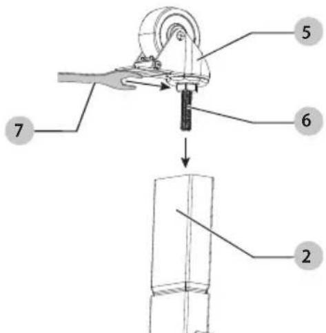 BLACK & DECKER BPZ12SS - Fixation des roulettes (Fig. C) - 1