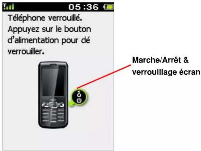 ZTE TWIN Tact - Utilisation de la touche verrouillage/déverrouillage d'écran : - 1