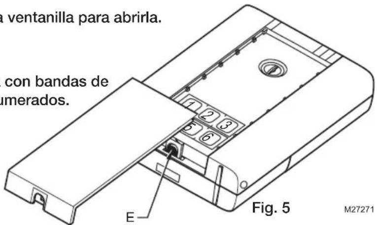 a ventanilla para abrirla. con bandas de umerados. E Fig. 5 M27271