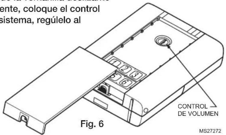 ente, coloque el control sistema, regúlelo al FIG. 6 CONTROL DE VOLUMEN MS27272