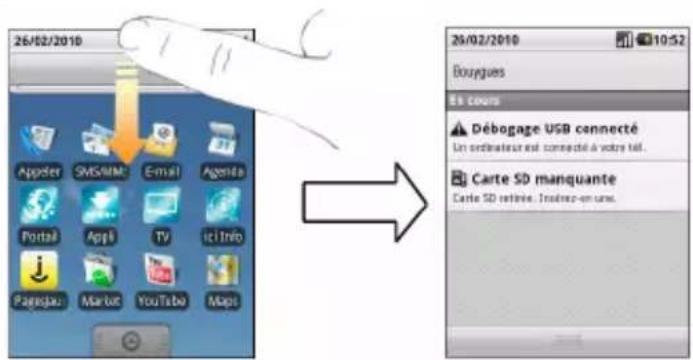 ZTE Link - Ouvrir le panneau de notifications - 1
