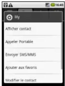 ZTE Link - Ajout d'un contact aux favoris - 1