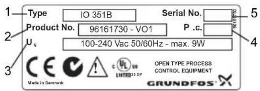Grundfos IO 351 - Identificare - 2