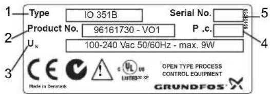 Grundfos IO 351 - Identificação - 2