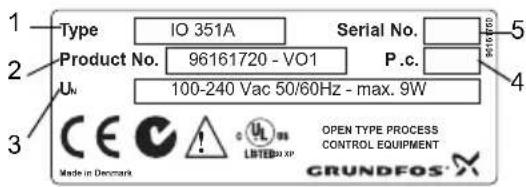 Grundfos IO 351 - Identifikation - 1