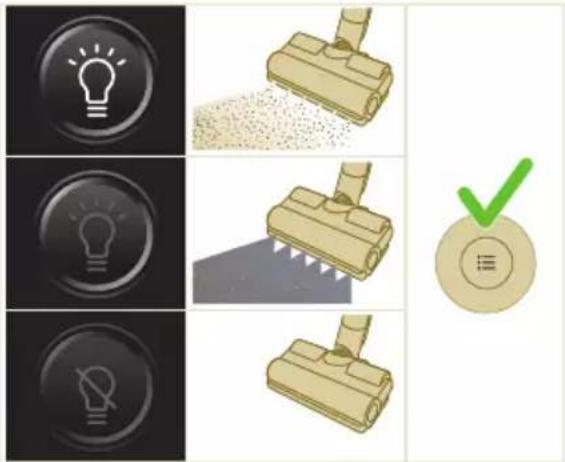 PHILIPS 7000 Series XC7053 - De helderheid van de verlichting aanpassen - 1