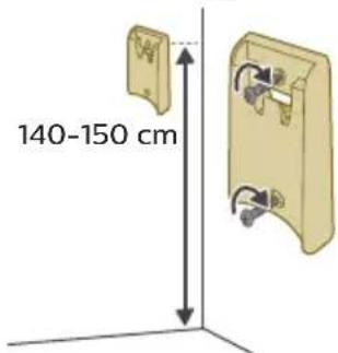 PHILIPS AquaTrio Cordless XW9385 - Installing the wall mount - 1