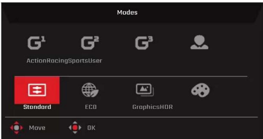 ACER XZ320QKP3 - Touché de raccourci 1 (par défaut : mode Standard) - 1