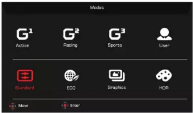 ACER X34V - Raccourci 1 (par défaut : Mode) - 1