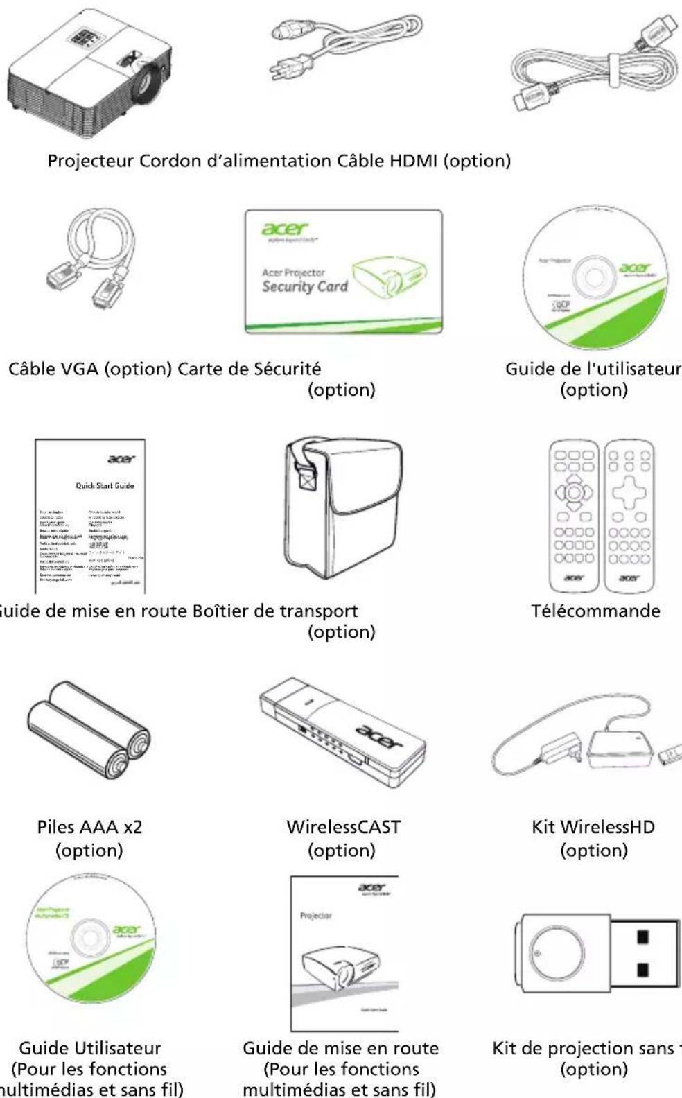 ACER BS-314 - Vue d'ensemble du paquet - 1