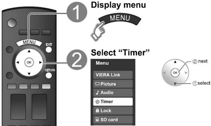 PANASONIC Viera TH-50PX80 - Using Timer - 1